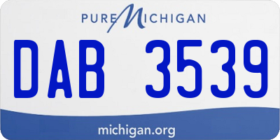 MI license plate DAB3539