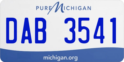 MI license plate DAB3541