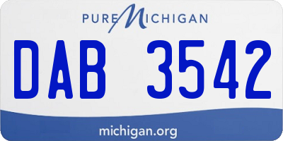 MI license plate DAB3542