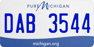 MI license plate DAB3544