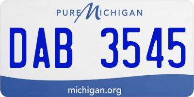 MI license plate DAB3545
