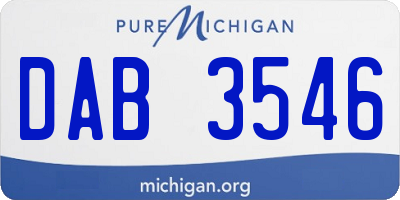 MI license plate DAB3546