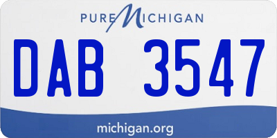 MI license plate DAB3547