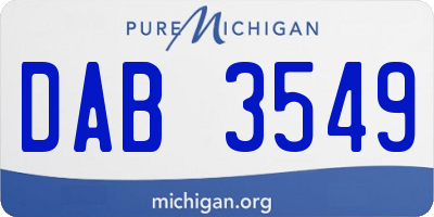 MI license plate DAB3549