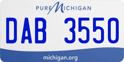 MI license plate DAB3550