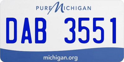 MI license plate DAB3551