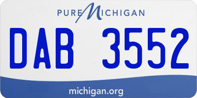 MI license plate DAB3552