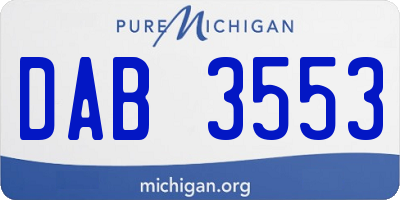 MI license plate DAB3553