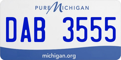 MI license plate DAB3555
