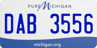 MI license plate DAB3556
