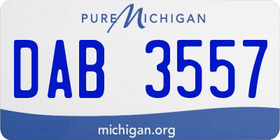MI license plate DAB3557