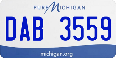 MI license plate DAB3559