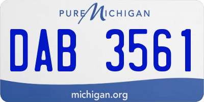 MI license plate DAB3561