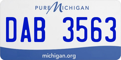 MI license plate DAB3563
