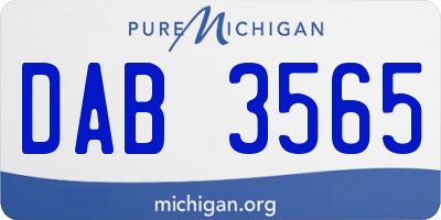 MI license plate DAB3565