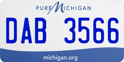MI license plate DAB3566