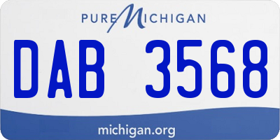 MI license plate DAB3568