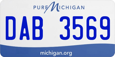 MI license plate DAB3569