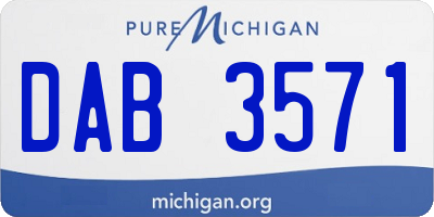 MI license plate DAB3571