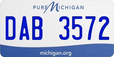 MI license plate DAB3572