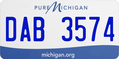 MI license plate DAB3574