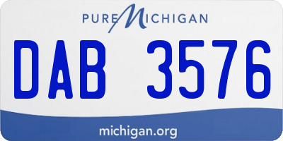 MI license plate DAB3576