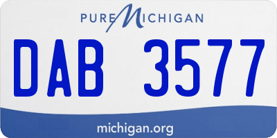MI license plate DAB3577