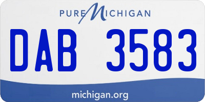 MI license plate DAB3583