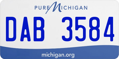 MI license plate DAB3584