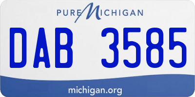 MI license plate DAB3585
