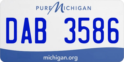MI license plate DAB3586