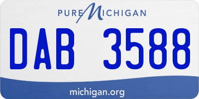 MI license plate DAB3588