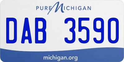 MI license plate DAB3590