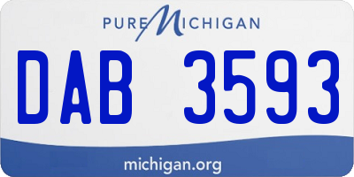 MI license plate DAB3593