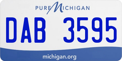 MI license plate DAB3595