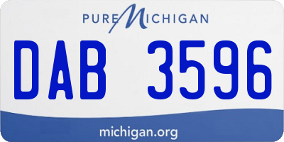 MI license plate DAB3596