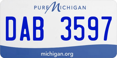 MI license plate DAB3597