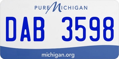 MI license plate DAB3598