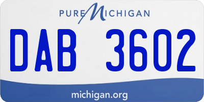 MI license plate DAB3602