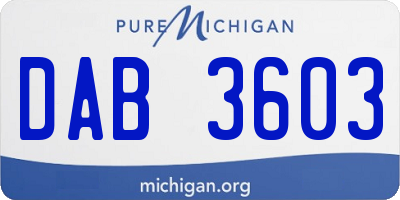 MI license plate DAB3603