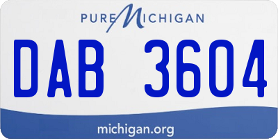 MI license plate DAB3604