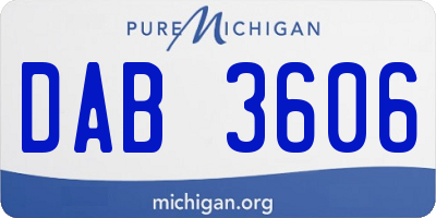 MI license plate DAB3606