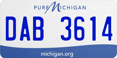 MI license plate DAB3614