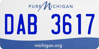 MI license plate DAB3617