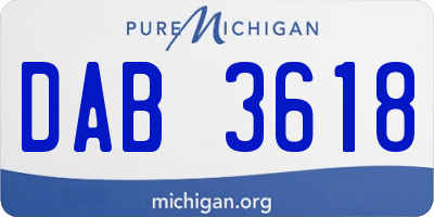 MI license plate DAB3618
