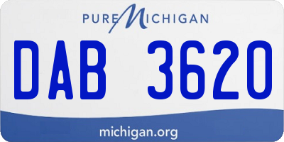 MI license plate DAB3620