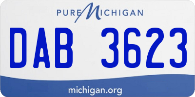 MI license plate DAB3623