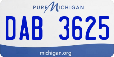 MI license plate DAB3625