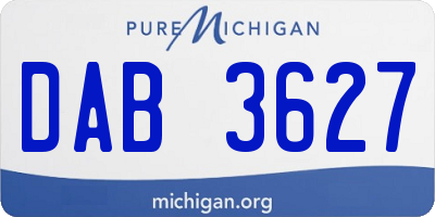MI license plate DAB3627