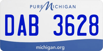 MI license plate DAB3628